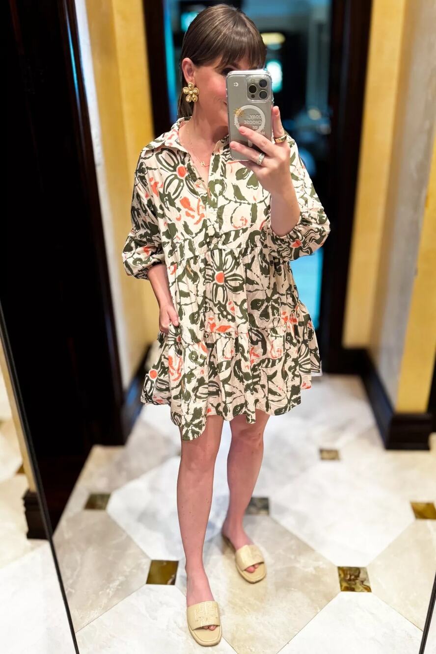 Maeve Anthropologie Womens XXS The Bettina Tiered Mini Shirt Dress Floral